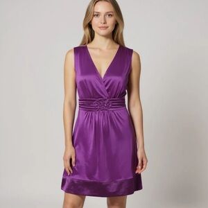 🌻Hale Bob Purple V-neck Dress Women's Size Medium